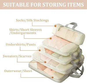 10 Set Compression Packing Cubes for Suitcases Organizer Bags Set Carry on Luggage Packing Cubes Travel Accessories Bags Set Packing Organizers for Travel Essentials (Lake Blue)