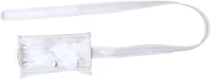 1Pc Transparent Mobile Phone Bag with Adjustable Belt Compact Coin Purse for Women for Daily Use and Special Occasions White