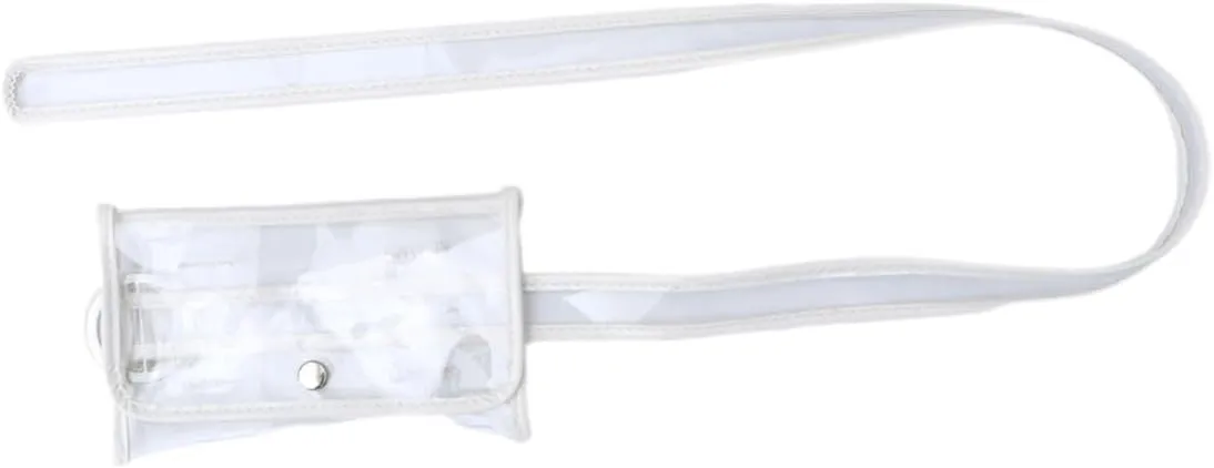 1Pc Transparent Mobile Phone Bag with Adjustable Belt Compact Coin Purse for Women for Daily Use and Special Occasions White