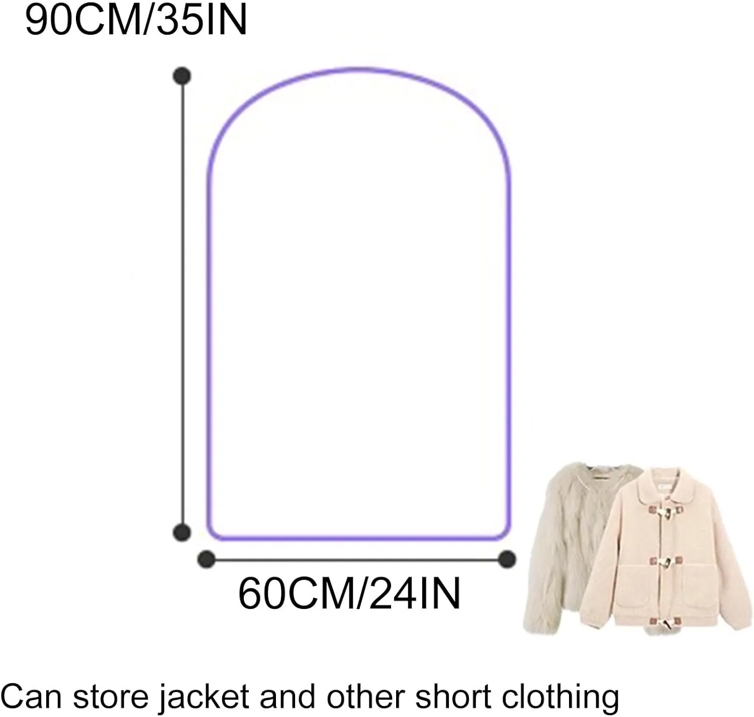 2 Purple Garment Bags for Hanging Clothes, Organza Dress Bag, Side Opening, Suitable for Clothes Rod, Wardrobe(60x90cm/24x35in)