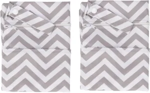 2pcs Diapers Wet Dry Bag Double Zipper Printing Washable Reusable Organizer Travel Daily Use Nappy (B26)