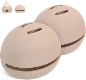 2Pcs Makeup Sponge Holder Silicone Beauty Sponge Holder Makeup Blender Case for Travel 2 in 1 Stand Storage For Quick Drying Khaki Khaki