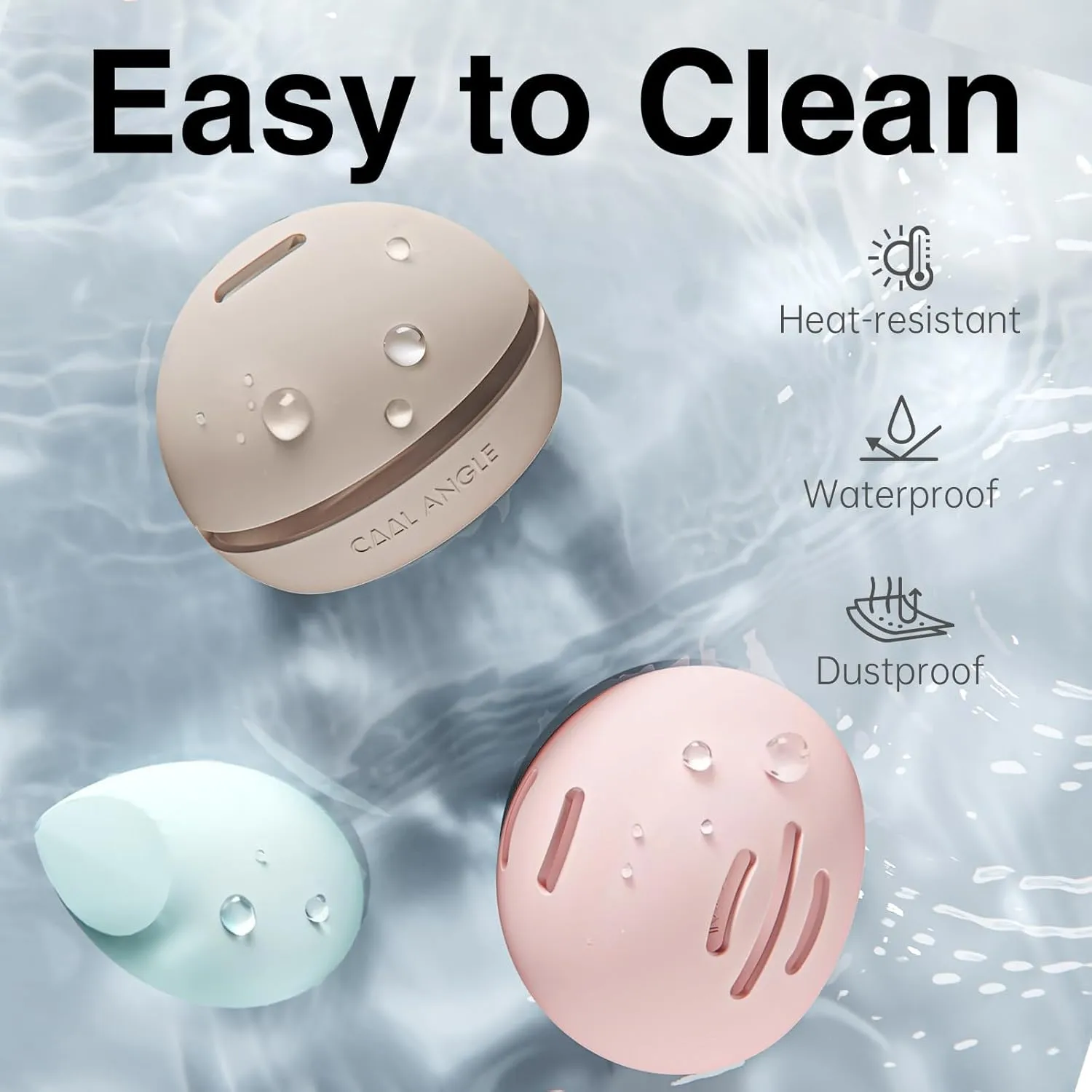 2Pcs Makeup Sponge Holder Silicone Beauty Sponge Holder Makeup Blender Case for Travel 2 in 1 Stand Storage For Quick Drying Khaki Pink