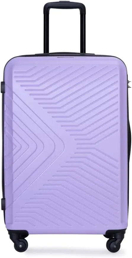 3-Piece Luggage Set (20/24/28 Inch) - ABS Lightweight Hard Shell Suitcases with Spinner Wheels, Lock & 2 Hooks - Carry-On & Checked Luggage for Travel (Light Purple   ABS)