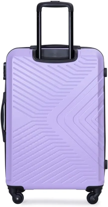 3-Piece Luggage Set (20/24/28 Inch) - ABS Lightweight Hard Shell Suitcases with Spinner Wheels, Lock & 2 Hooks - Carry-On & Checked Luggage for Travel (Light Purple   ABS)