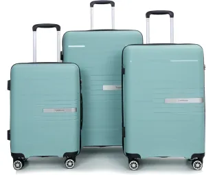 3-Piece PP Luggage Set w/TSA Lock & Double Spinner Wheels, 20/24/28in Hardshell Lightweight Suitcase for Air Travel (Light Green)