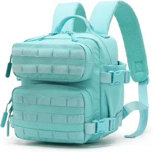 9L Mini Tactical Backpack Small Gym Bag Fitness Portable Backpack With Molle System For Hiking, Camping, Traveling, Daily Use (Blue)