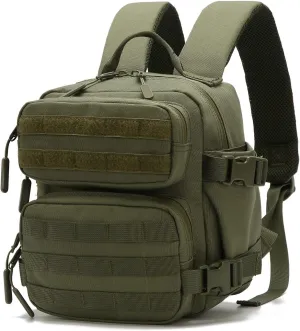 9L Mini Tactical Backpack Small Gym Bag Fitness Portable Backpack With Molle System For Hiking, Camping, Traveling, Daily Use (Green)