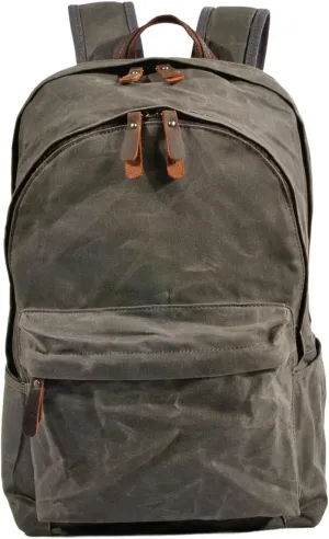 Adjustable Straps, Large capacity Waxed Canvas Men's Backpack, Laptop Compartment, Backpack for College, Work, and Daily Use (Gray)