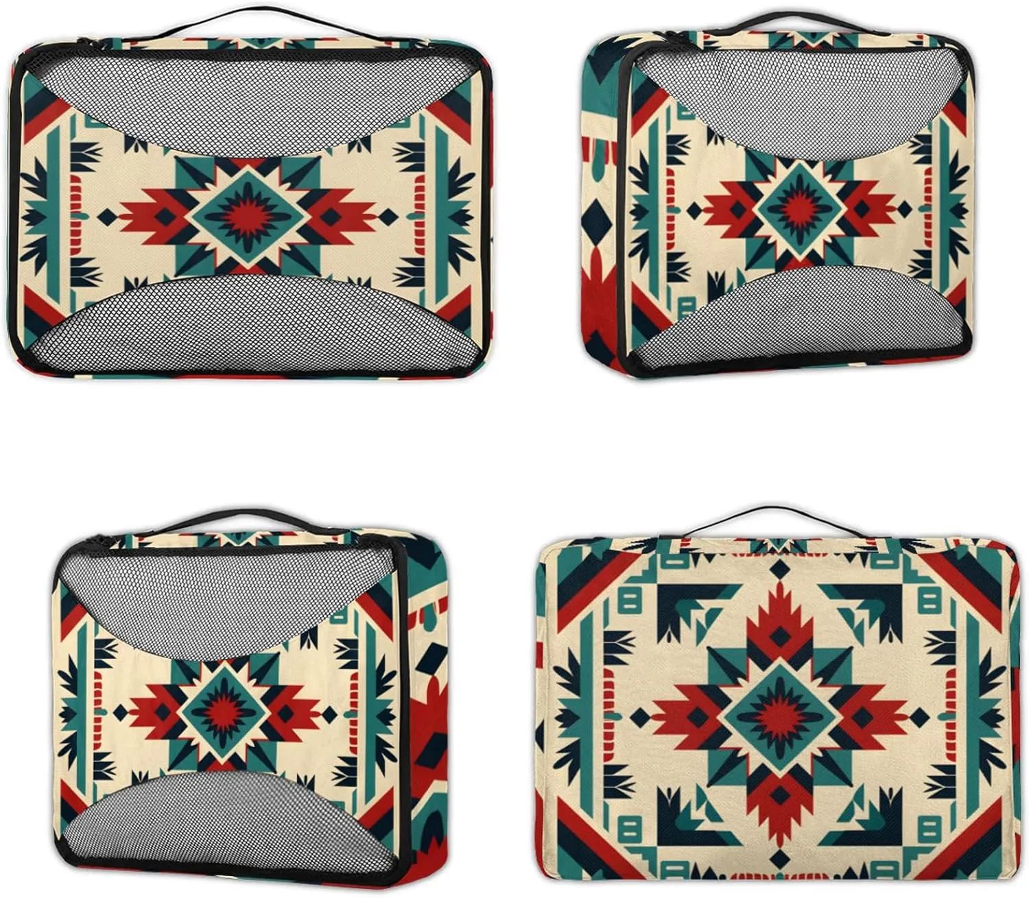 African Aztec Print 4 Pack Packing Cubes for Travel Lightweight Luggage Organizer Bag for Men Women Suitcase Packing Bags Set for Travel Essentials