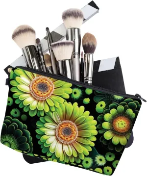 Allover print Makeup Bag Organizer Makeup Pouch Toiletry Pouch Clutch Cosmetic Pouch for Adult Women Travel and Daily Use-Daisy 2