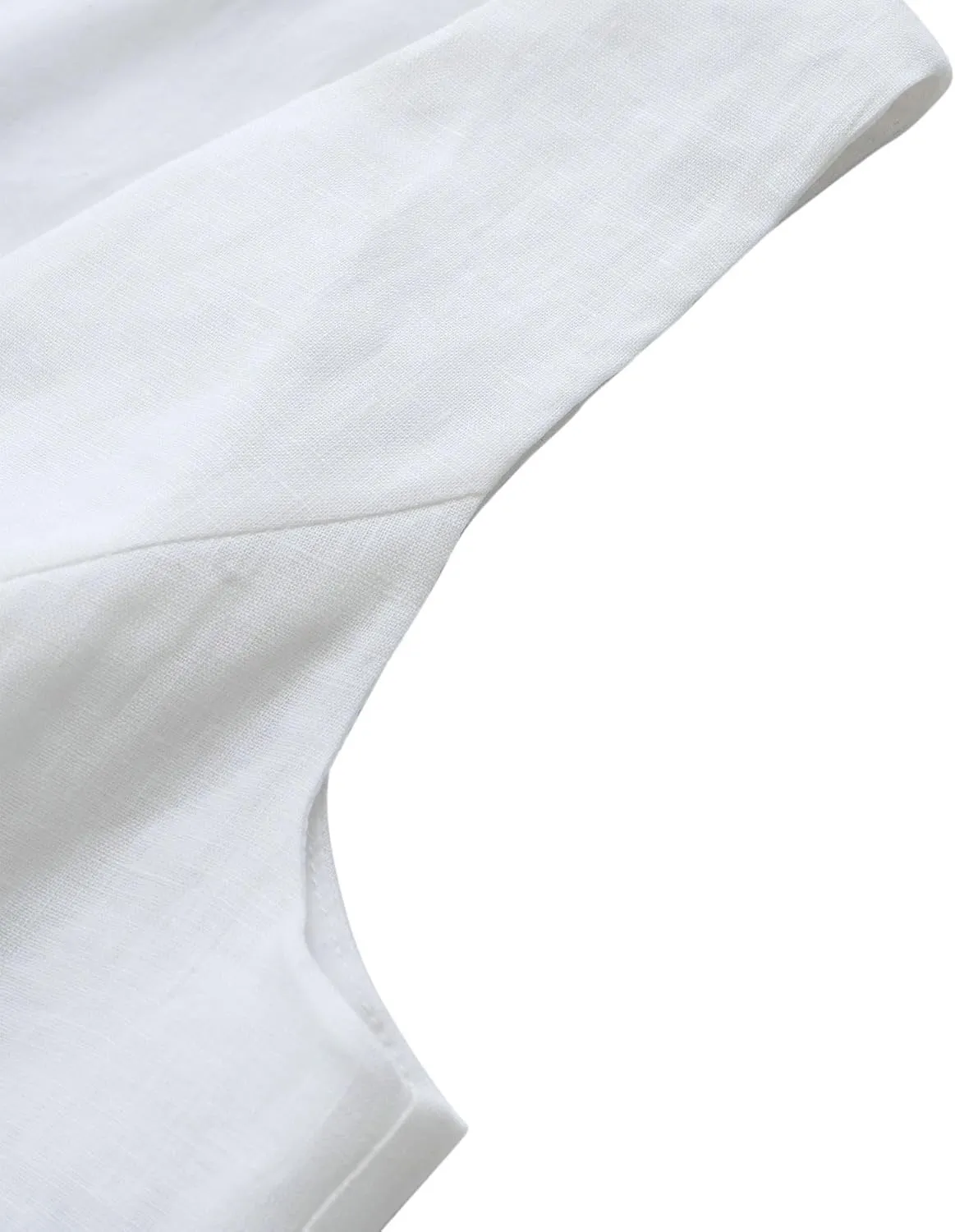 Amazhiyu Women's 100% Linen Tie Front Crop Tops Sleeveless Summer Casual Vest