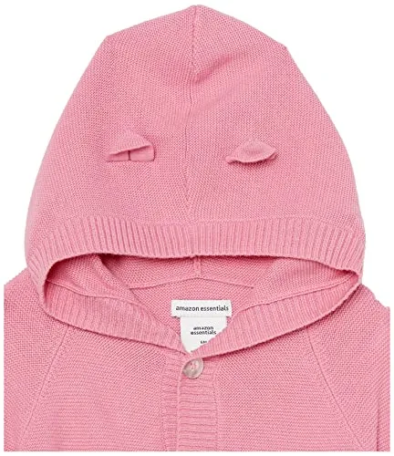 Amazon Essentials Unisex Babies' Hooded Sweater, Pack of 2, Dusty Rose/Light Pink, 24 Months