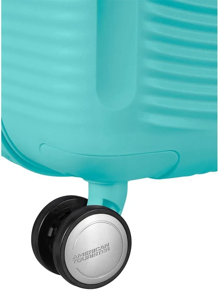 American Tourister Unisex_Adult Soundbox, Blue (Poolside Blue), Spinner S EXP (55 cm-35.5/41 L)