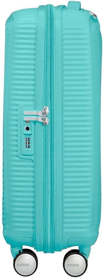 American Tourister Unisex_Adult Soundbox, Blue (Poolside Blue), Spinner S EXP (55 cm-35.5/41 L)