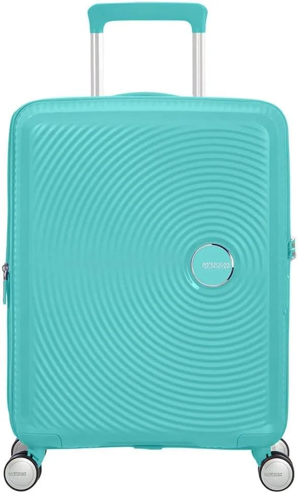 American Tourister Unisex_Adult Soundbox, Blue (Poolside Blue), Spinner S EXP (55 cm-35.5/41 L)