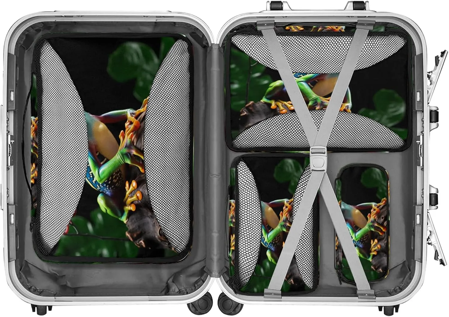 Animal Frog 4 Pack Packing Cubes for Travel Lightweight Luggage Organizer Bag for Men Women Suitcase Packing Bags Set for Travel Essentials
