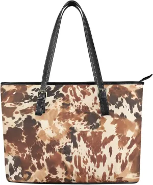 Animals Stripes Print Handbags for Womens Top-Handle Casual Shoulder Bags PU Tote Satchel Purse