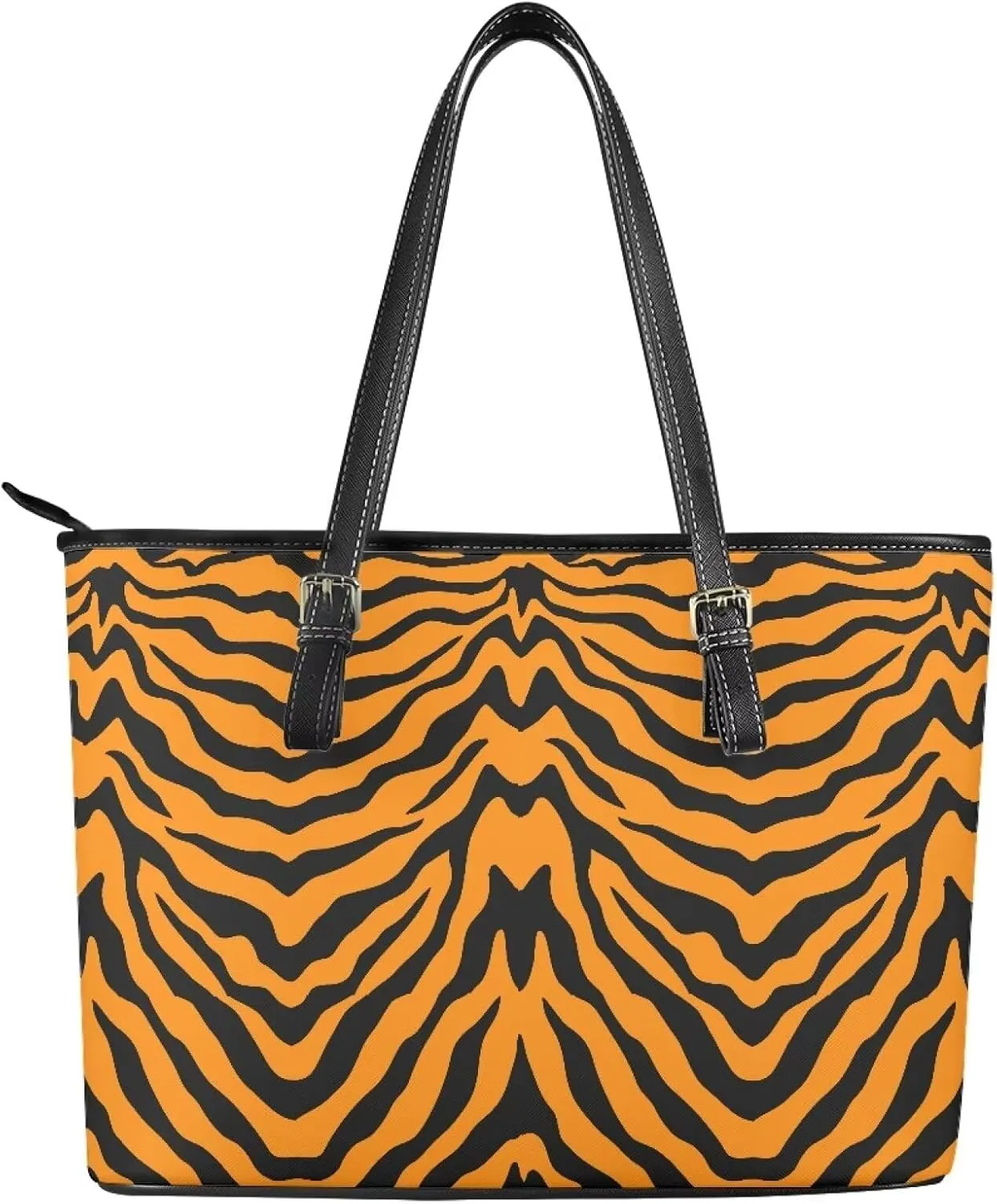 Animals Stripes Print Handbags for Womens Top-Handle Casual Shoulder Bags PU Tote Satchel Purse
