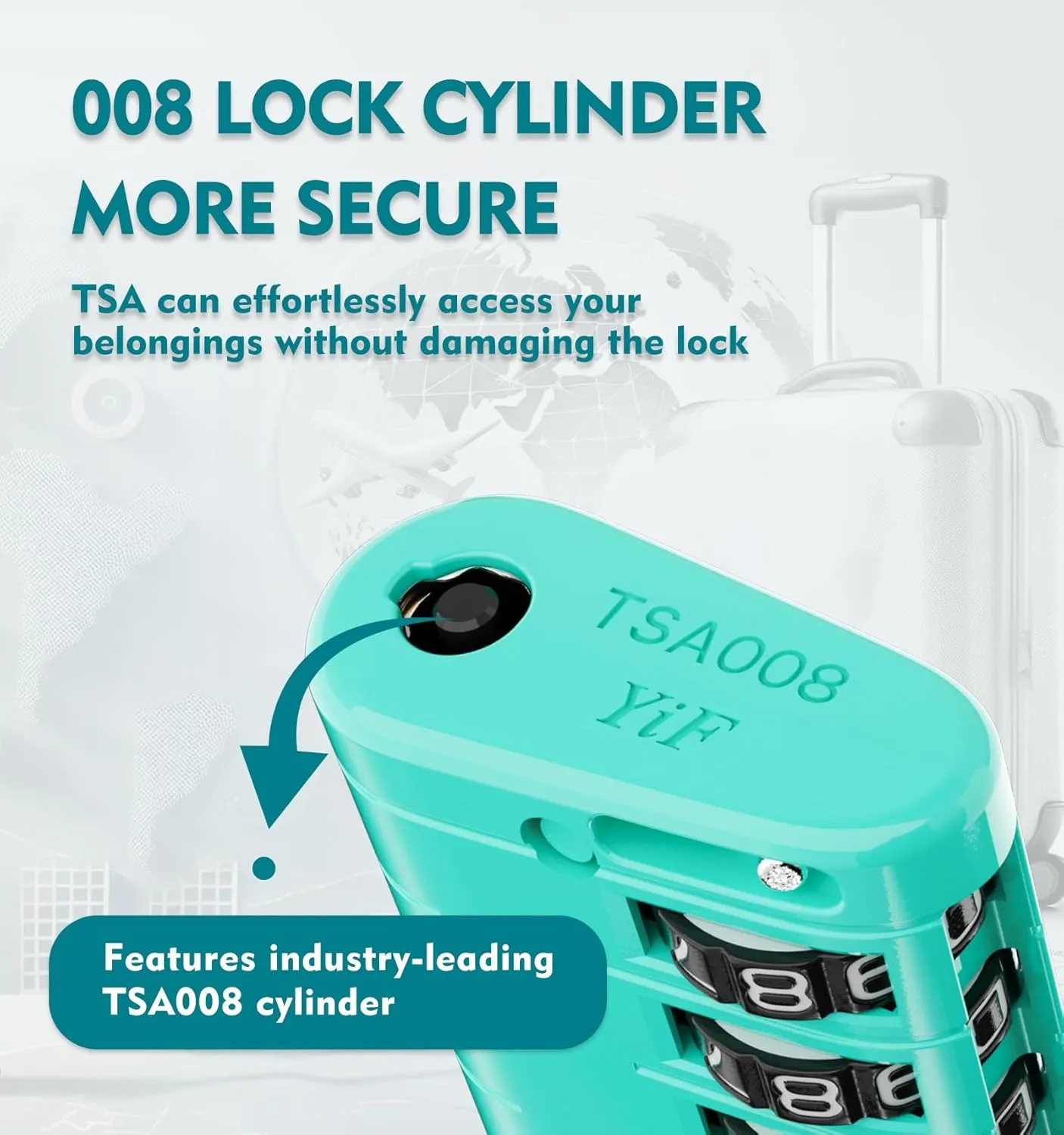 ANVIL TSA Luggage Locks With Advanced TSA008 Core and Alert Indicator - Suitcase, Backpack, Gym, Travel Lock for Daily Use (2, Cyan)