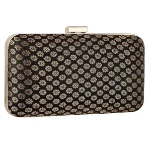 Attractive Clutch Bag Purse For Bridal Casual Party Wedding Daily use Size:-7 x 1.5 x 4 Inch, Black & Gold.