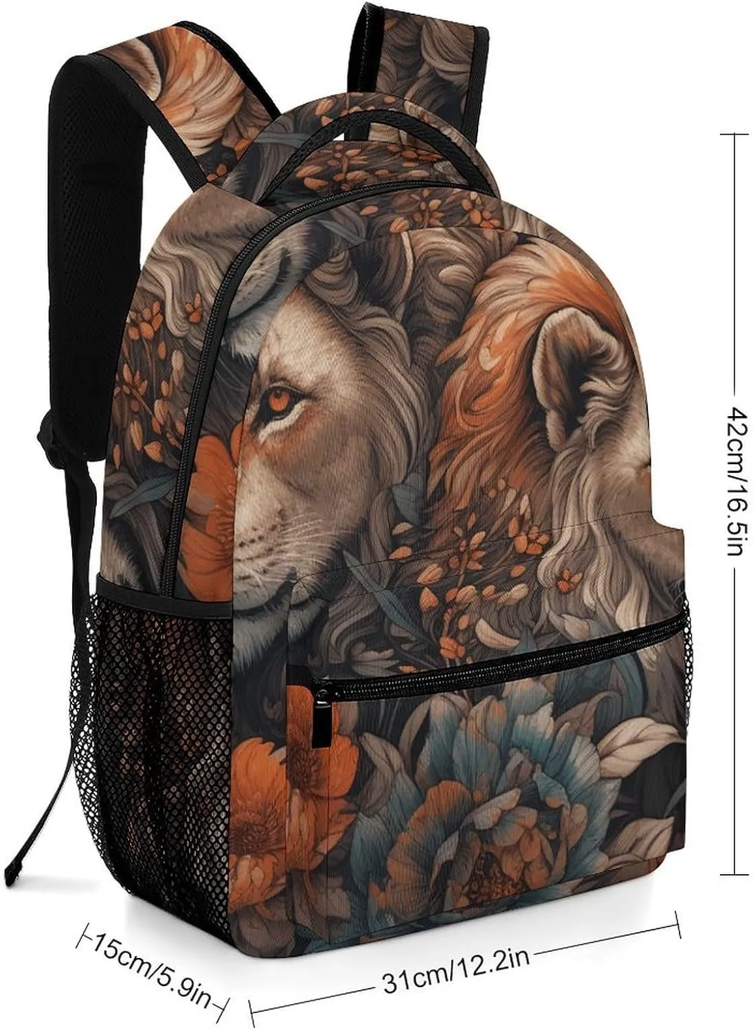 Backpack for Women Men Travel Abstract Painting of Lion Daypack Lightweight Laptop Bag Carry On Backpacks for Work