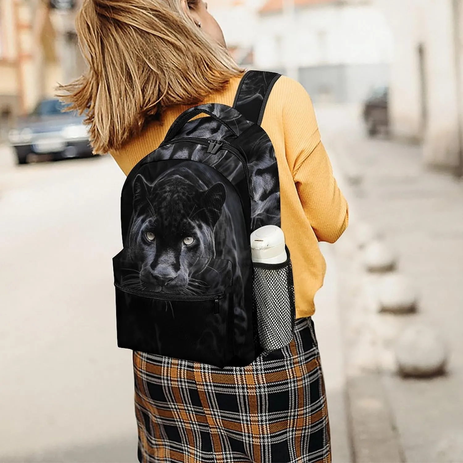 Backpack for Women Men Travel Animal Panther Daypack Lightweight Laptop Bag Carry On Backpacks for Work