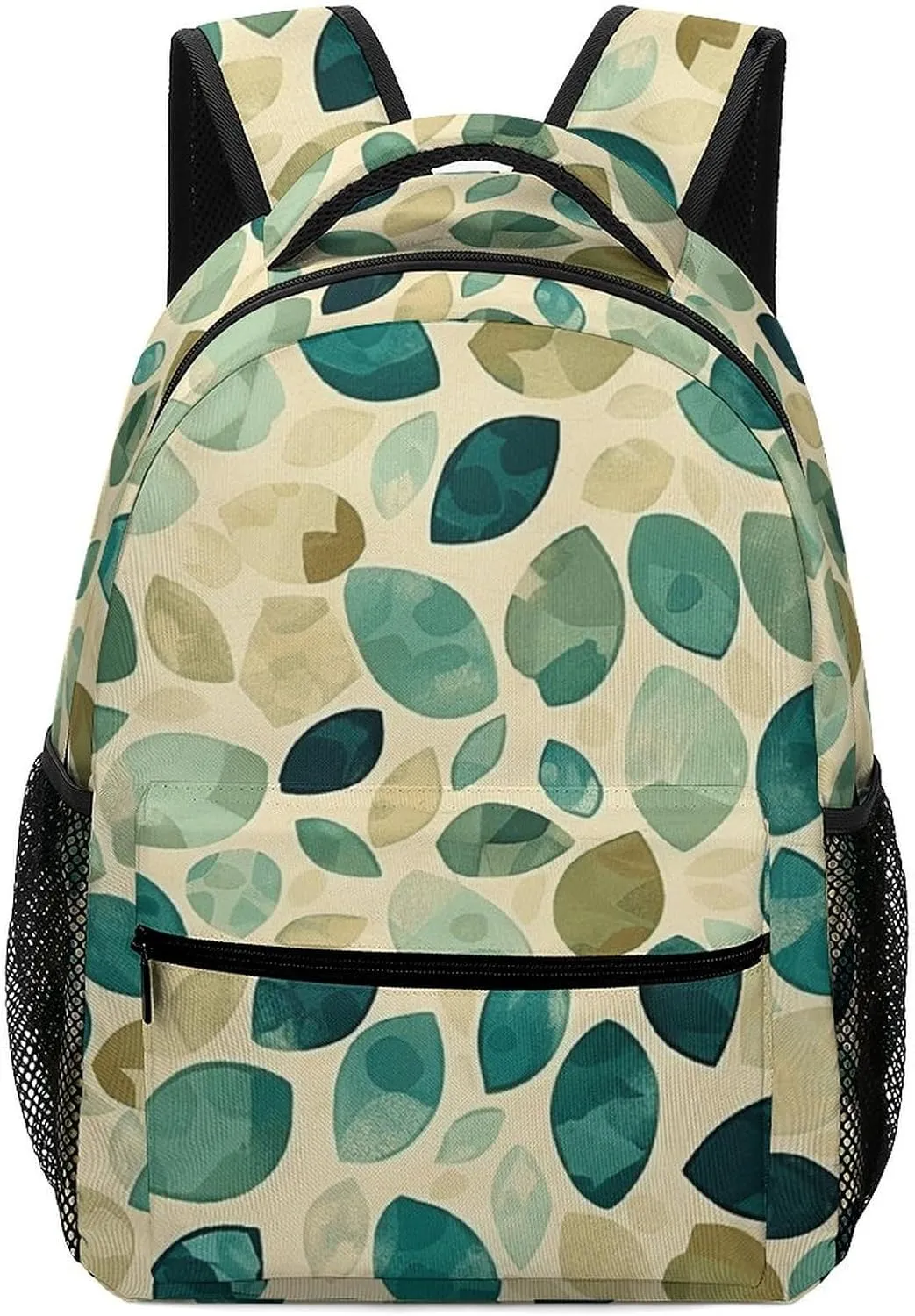 Backpack for Women Men Travel Beige And Emerald Daypack Lightweight Laptop Bag Carry On Backpacks for Work
