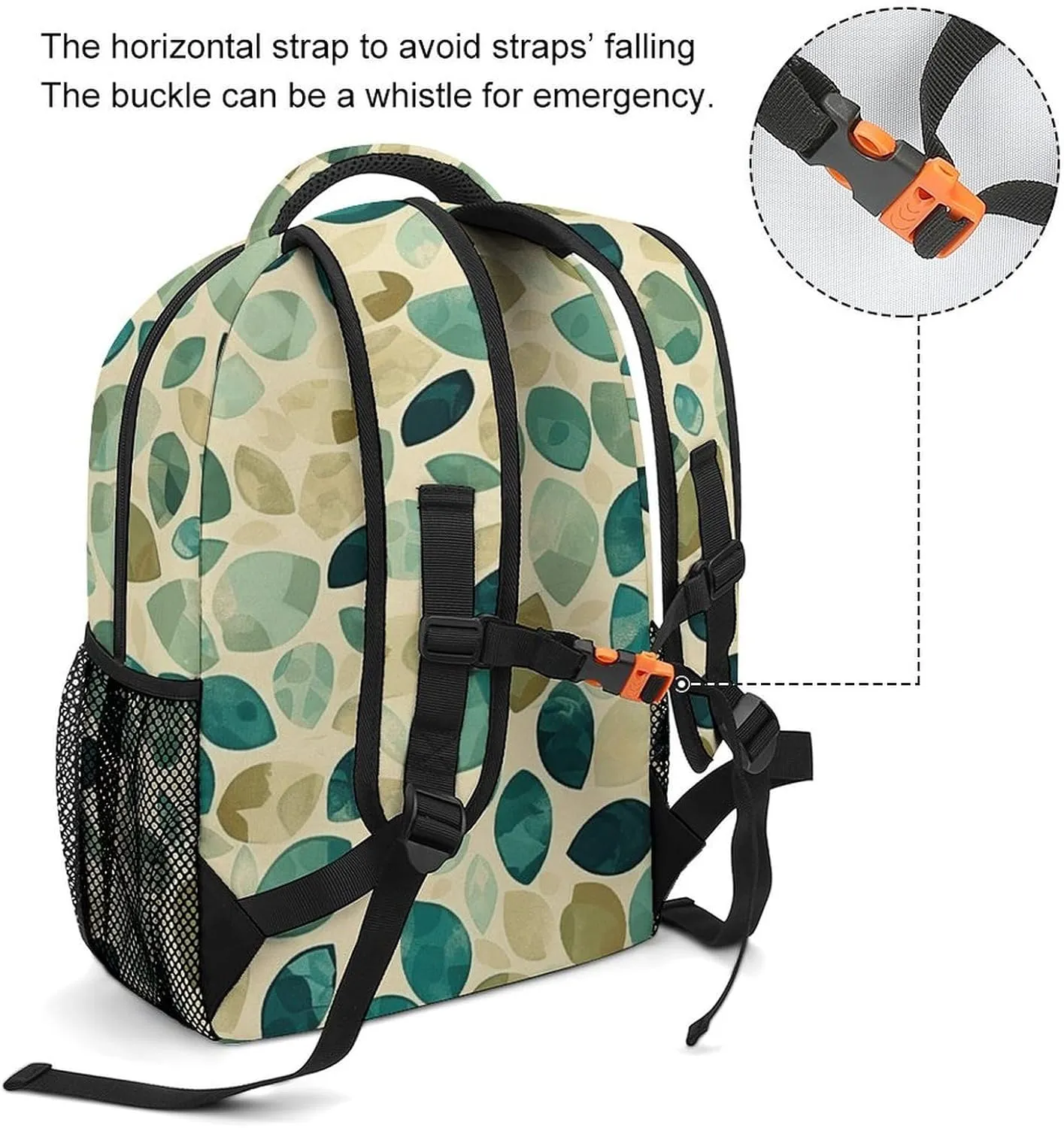 Backpack for Women Men Travel Beige And Emerald Daypack Lightweight Laptop Bag Carry On Backpacks for Work