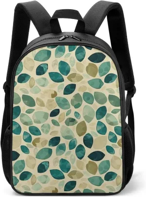 Backpack for Women Men Travel Beige And Emerald Daypack Lightweight Laptop Bag Carry On Backpacks for Work