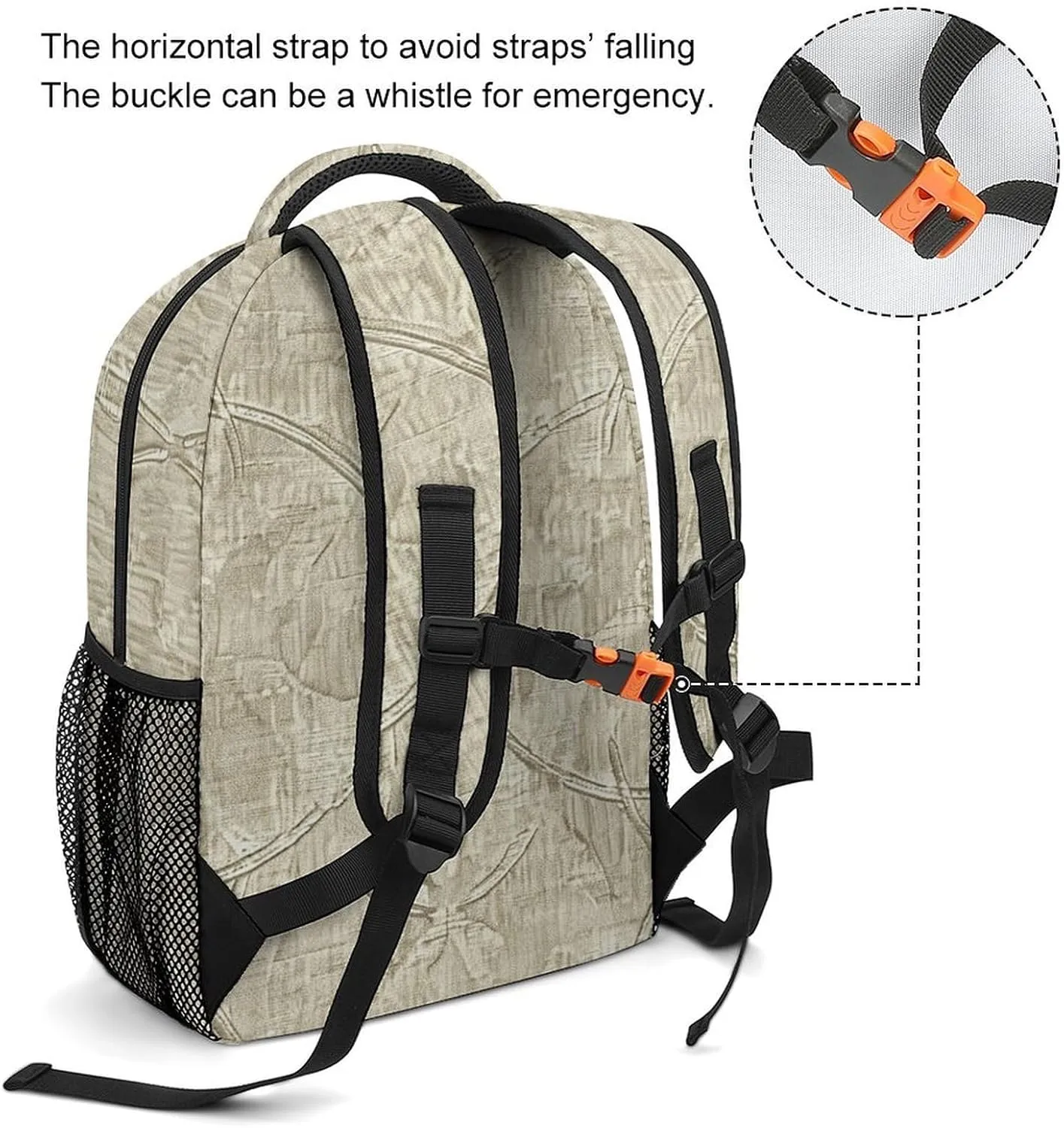 Backpack for Women Men Travel Beige Linen Texture Daypack Lightweight Laptop Bag Carry On Backpacks for Work