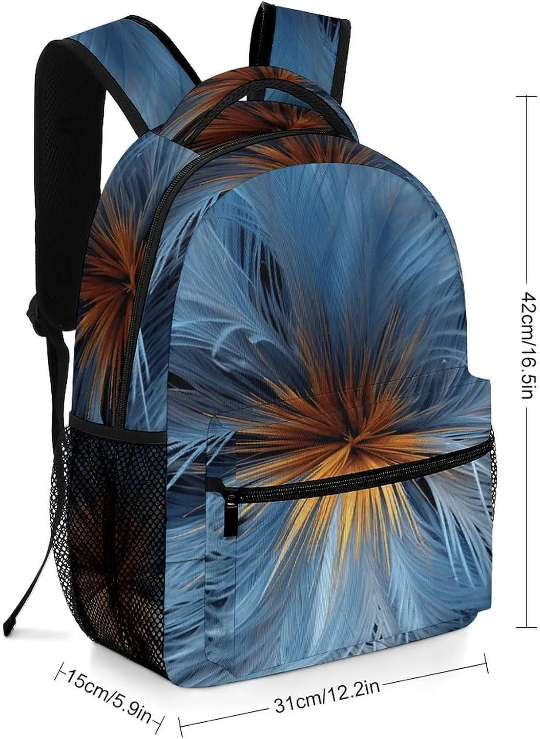 Backpack for Women Men Travel Big Blue Flower Daypack Lightweight Laptop Bag Carry On Backpacks for Work