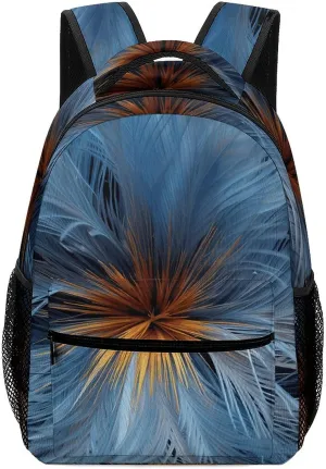 Backpack for Women Men Travel Big Blue Flower Daypack Lightweight Laptop Bag Carry On Backpacks for Work