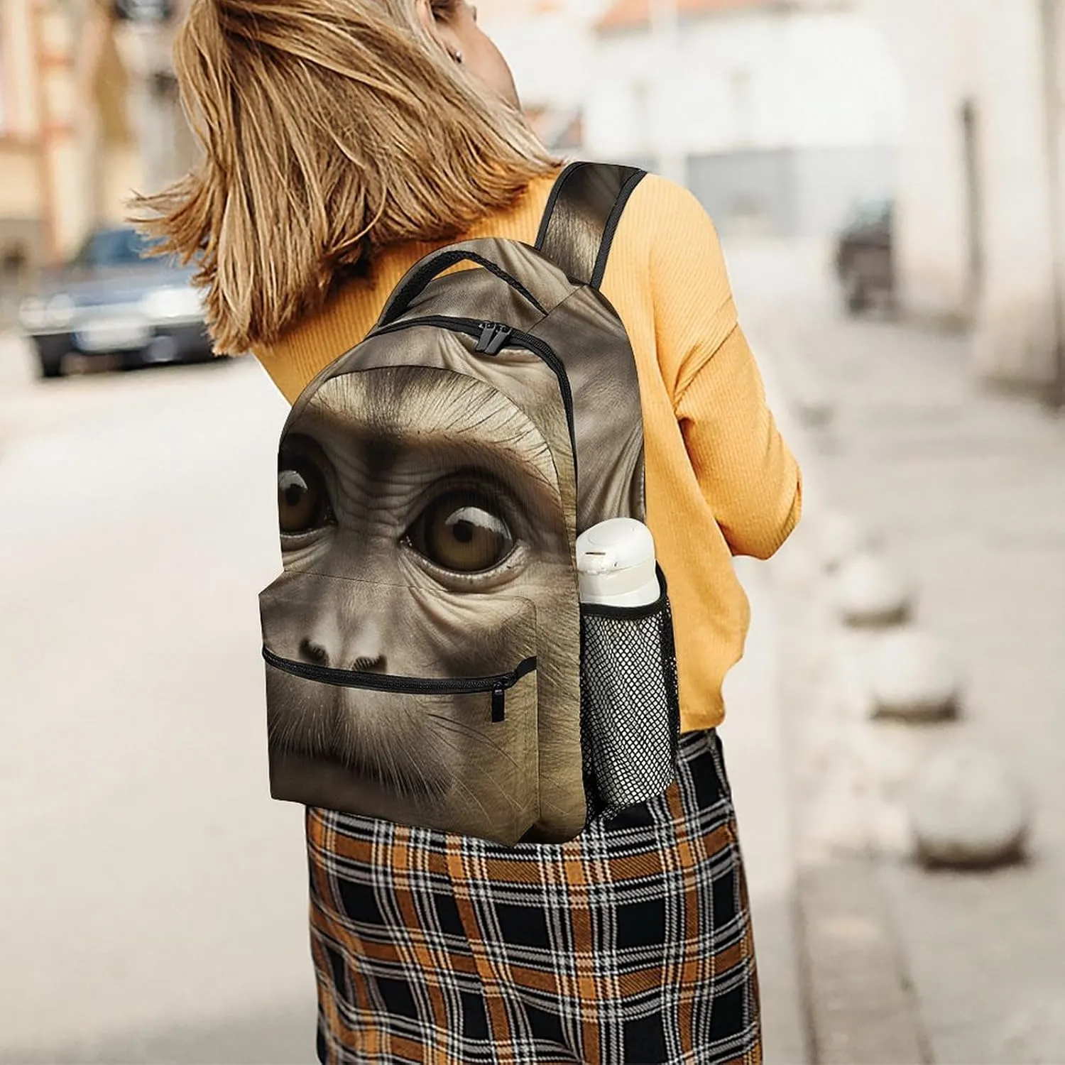 Backpack for Women Men Travel Big Eyed Monkey Daypack Lightweight Laptop Bag Carry On Backpacks for Work