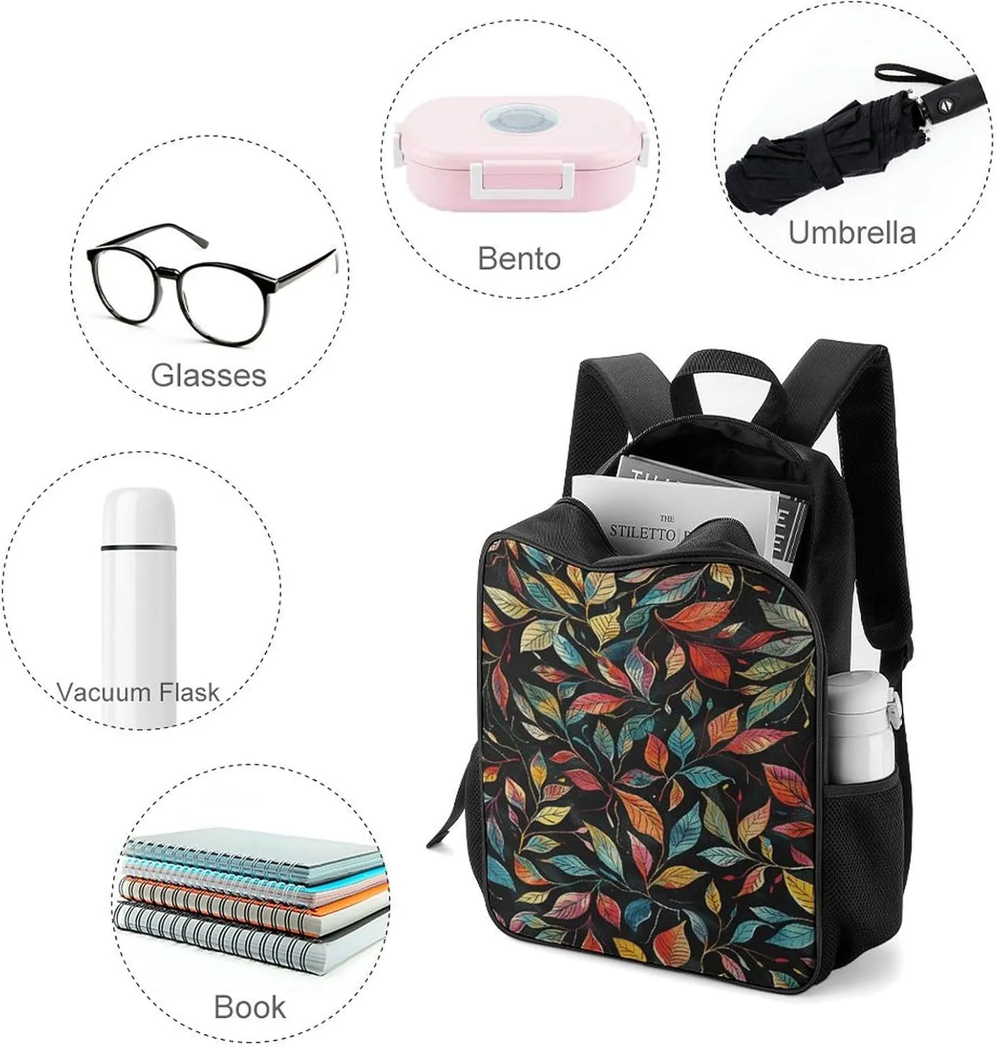 Backpack for Women Men Travel Black Intricate Trees Daypack Lightweight Laptop Bag Carry On Backpacks for Work