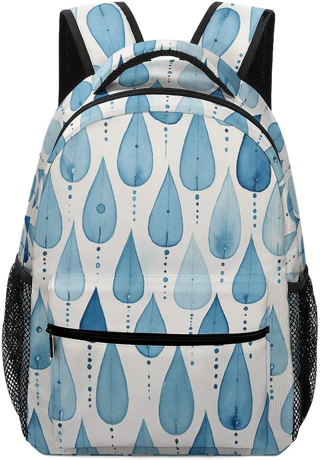 Backpack for Women Men Travel Blue Raindrops Daypack Lightweight Laptop Bag Carry On Backpacks for Work
