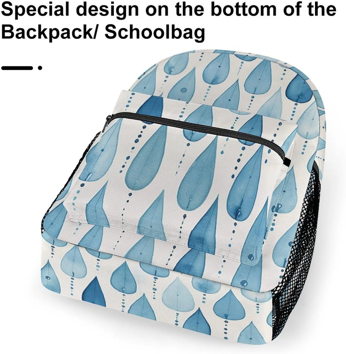 Backpack for Women Men Travel Blue Raindrops Daypack Lightweight Laptop Bag Carry On Backpacks for Work