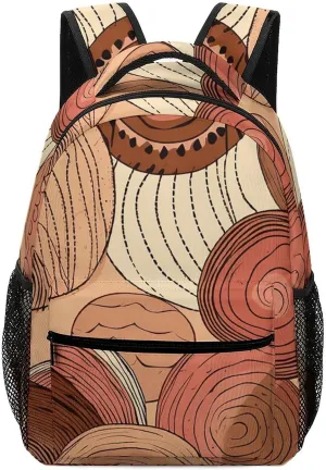 Backpack for Women Men Travel Circular Pattern Daypack Lightweight Laptop Bag Carry On Backpacks for Work