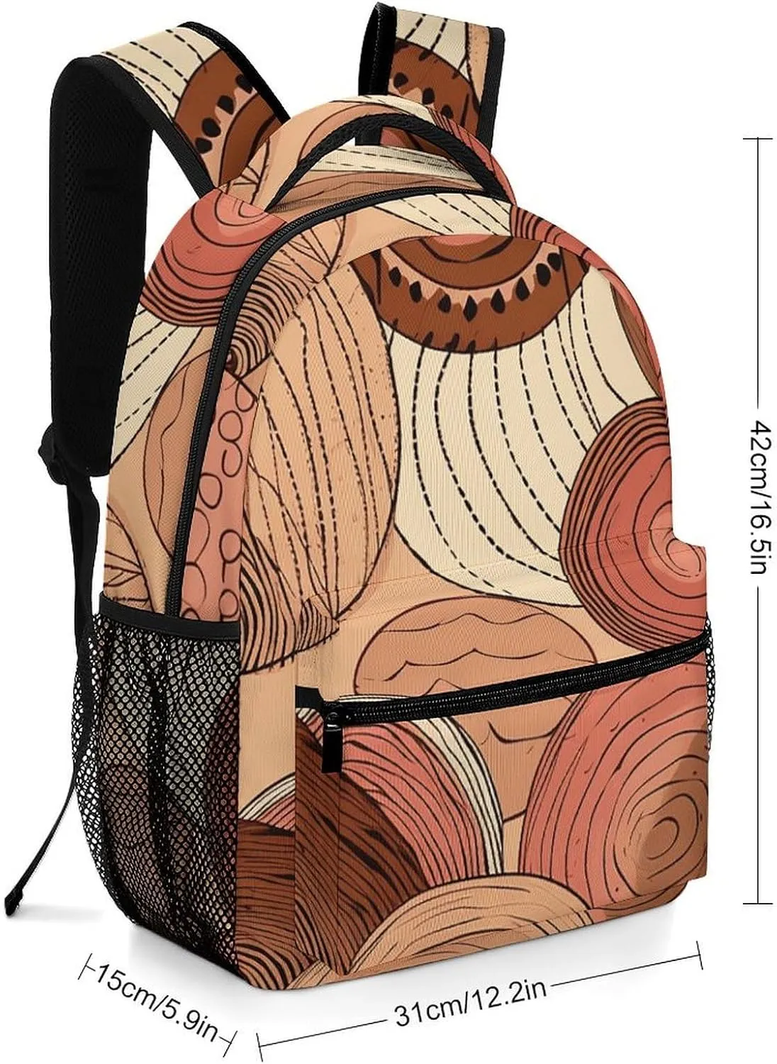 Backpack for Women Men Travel Circular Pattern Daypack Lightweight Laptop Bag Carry On Backpacks for Work