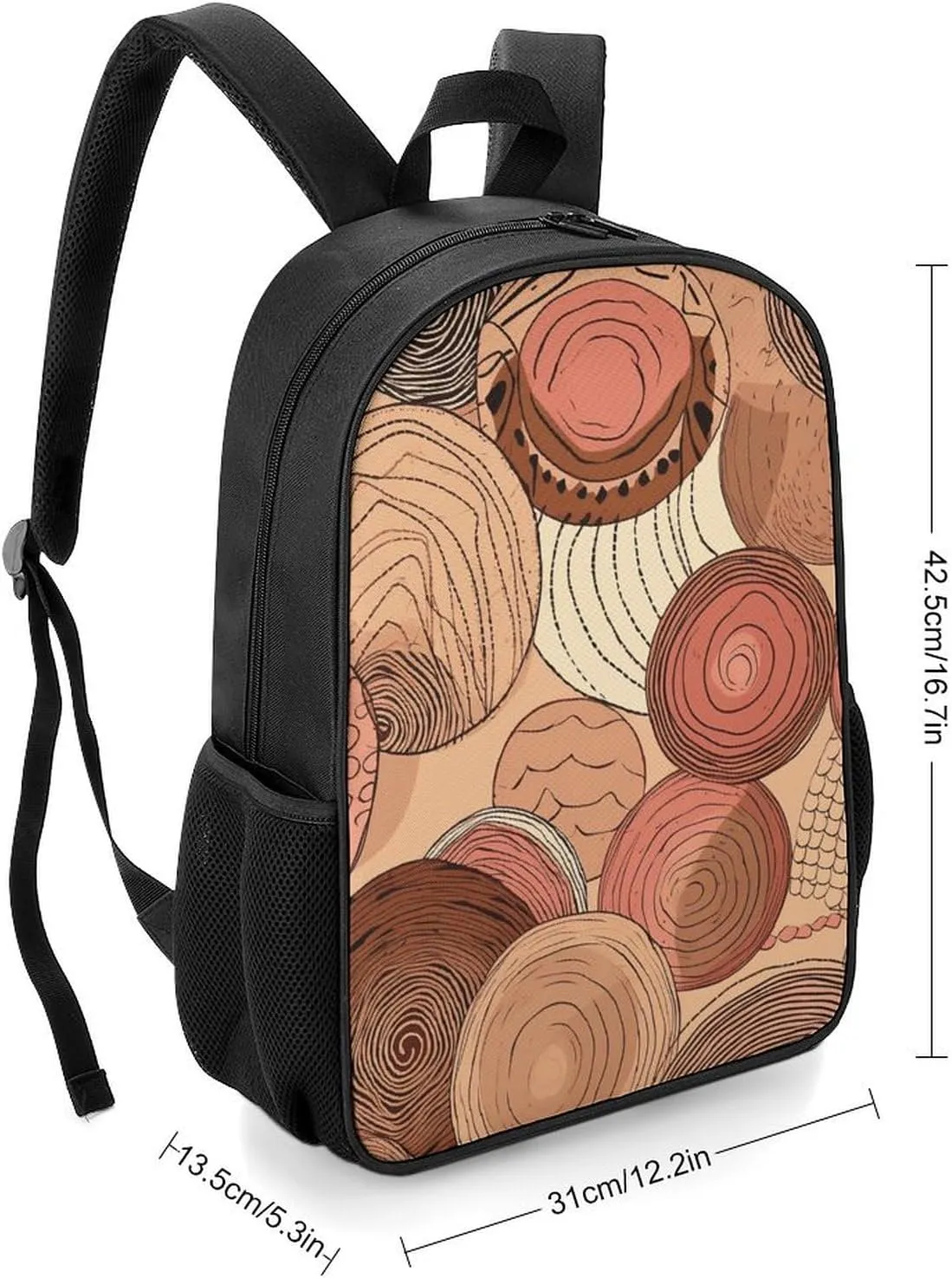 Backpack for Women Men Travel Circular Pattern Daypack Lightweight Laptop Bag Carry On Backpacks for Work