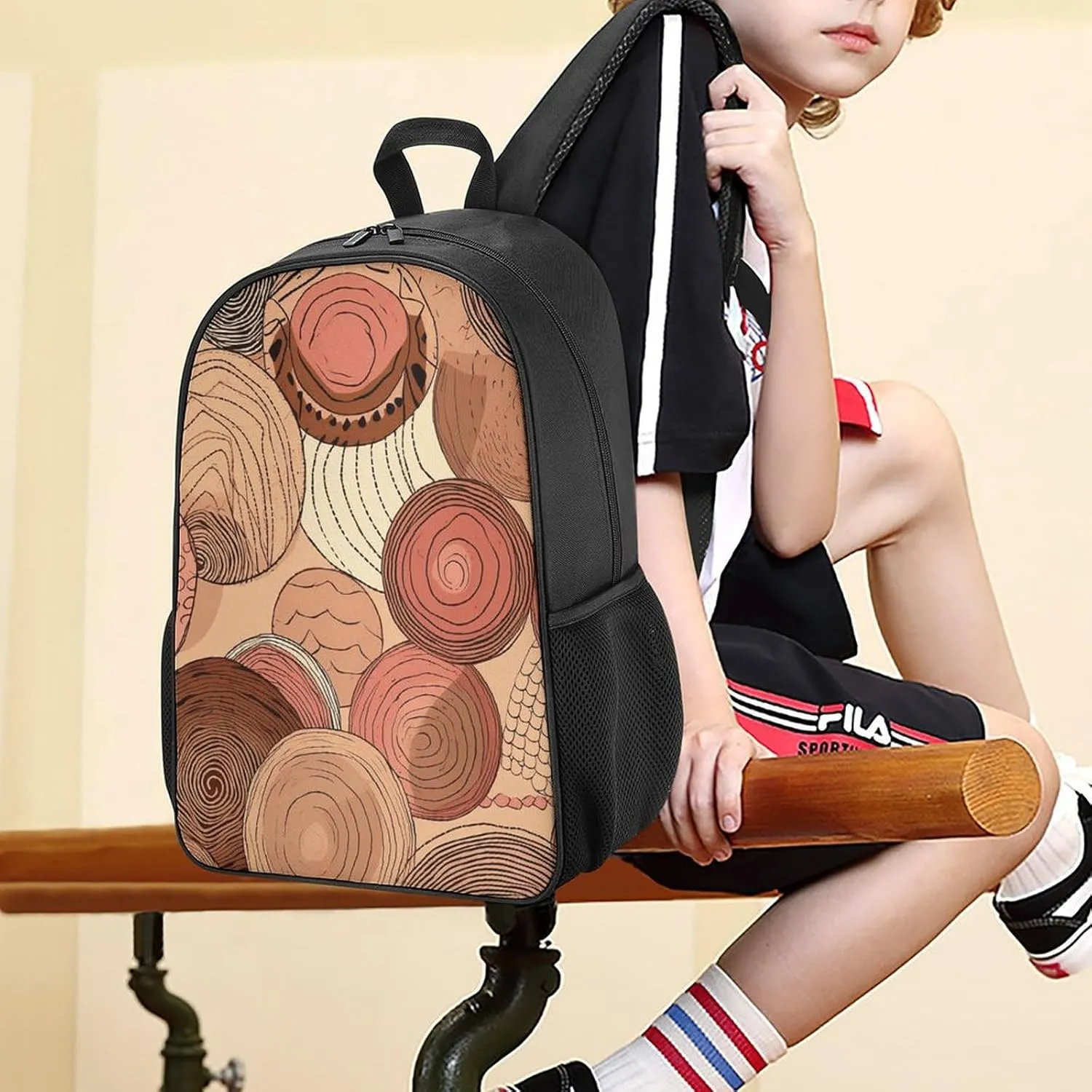 Backpack for Women Men Travel Circular Pattern Daypack Lightweight Laptop Bag Carry On Backpacks for Work