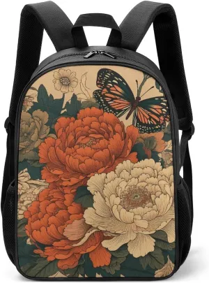 Backpack for Women Men Travel Flowers And Butterflies Daypack Lightweight Laptop Bag Carry On Backpacks for Work