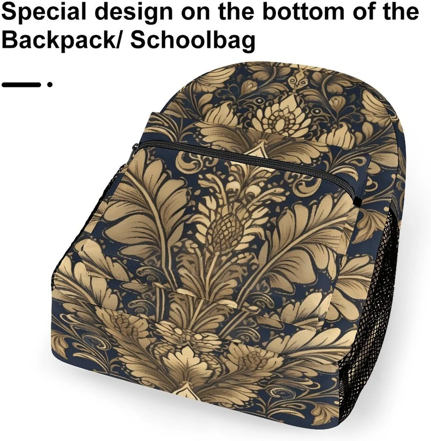 Backpack for Women Men Travel Golden Vine Pattern Daypack Lightweight Laptop Bag Carry On Backpacks for Work