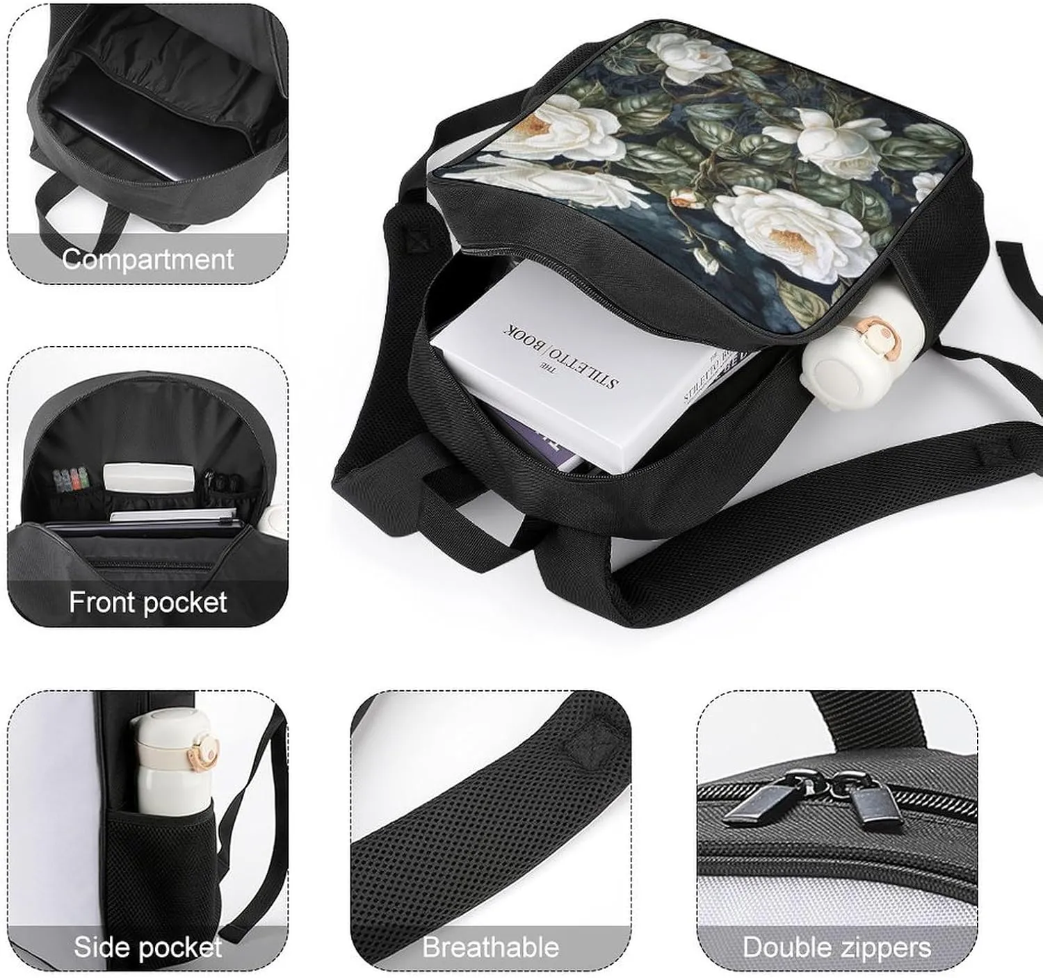 Backpack for Women Men Travel Leaves And Vines Daypack Lightweight Laptop Bag Carry On Backpacks for Work