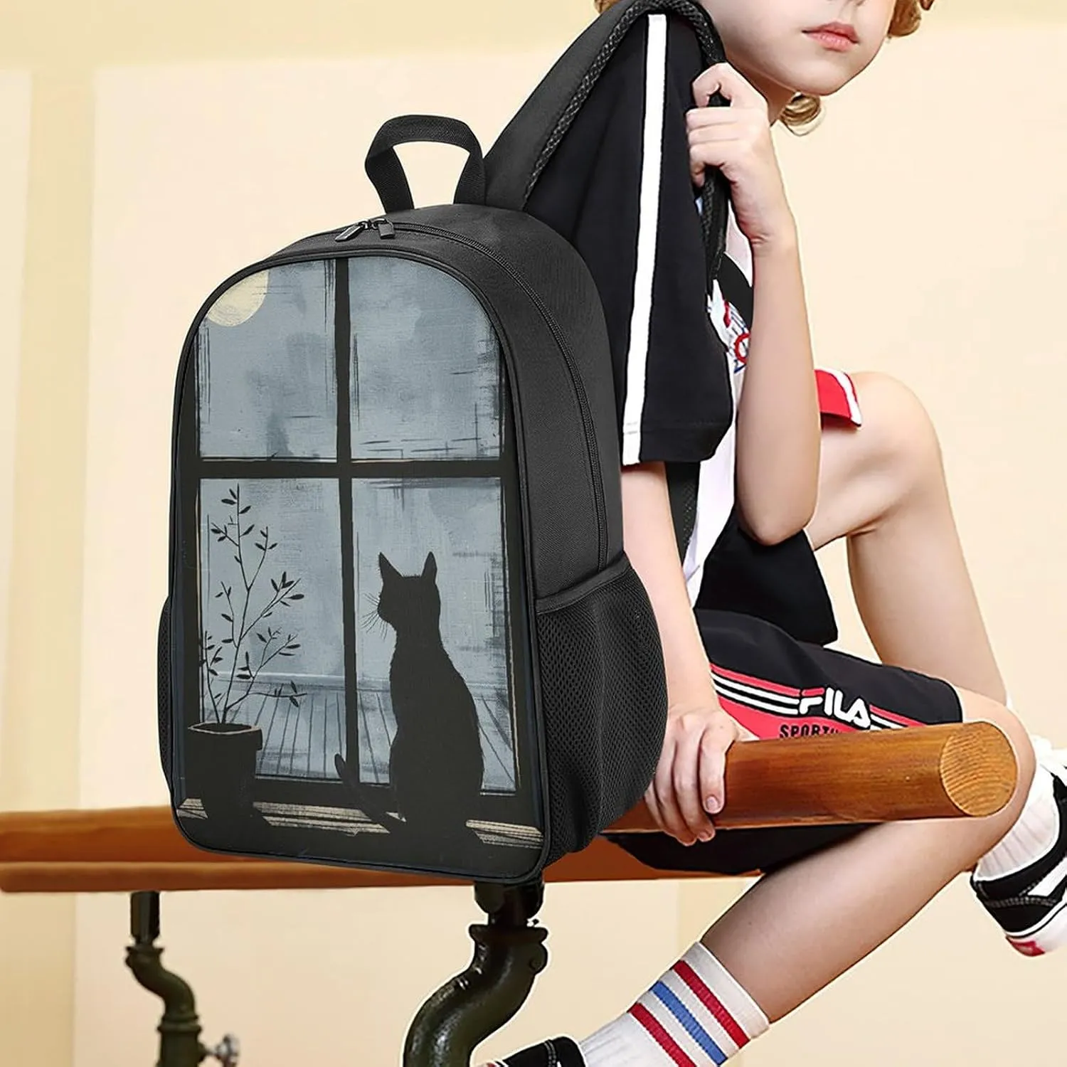 Backpack for Women Men Travel Looking Out The Window Daypack Lightweight Laptop Bag Carry On Backpacks for Work