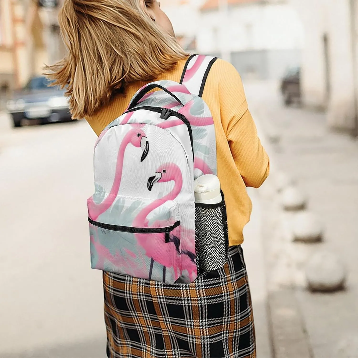 Backpack for Women Men Travel Love Flamingo Daypack Lightweight Laptop Bag Carry On Backpacks for Work