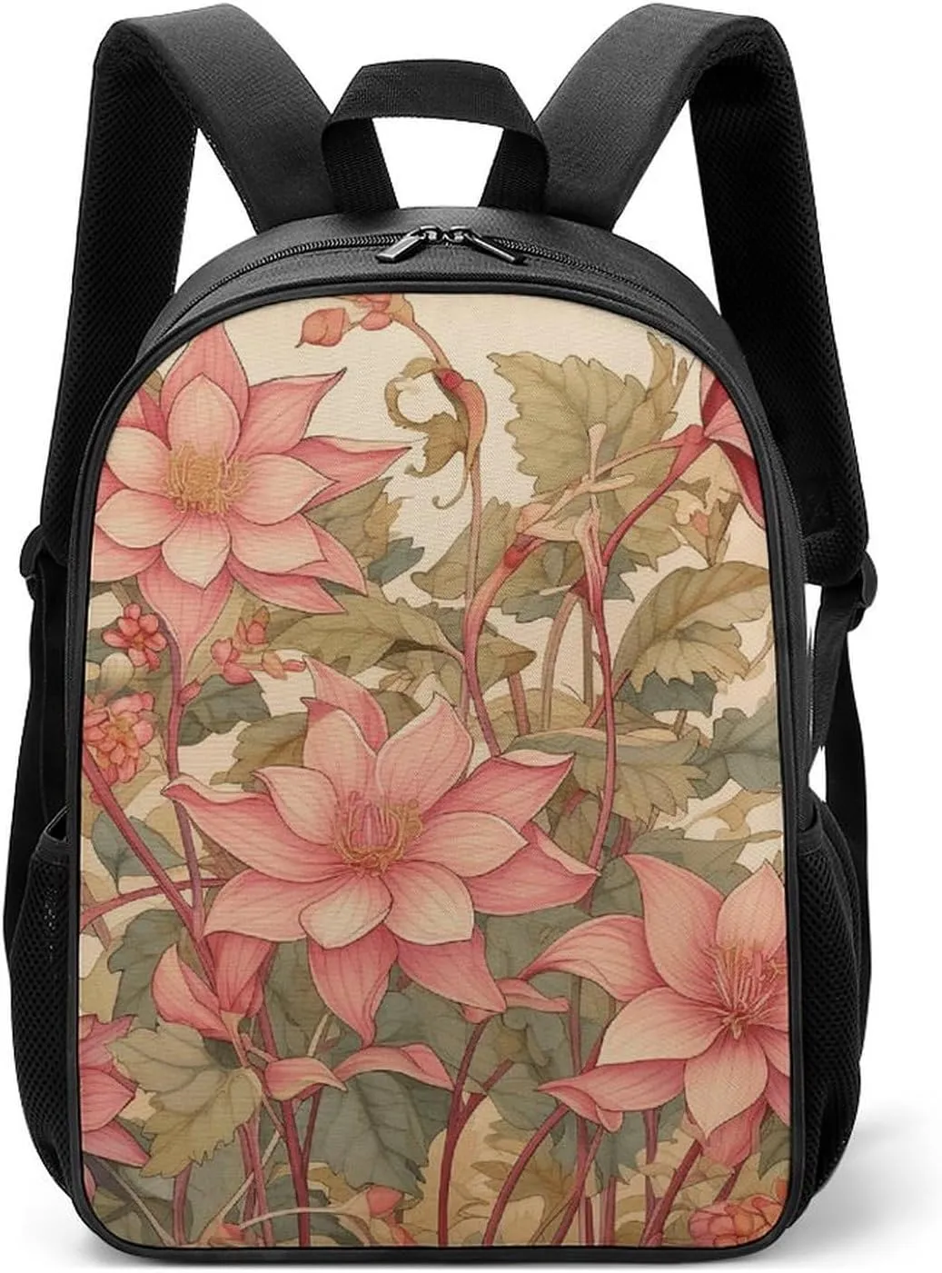 Backpack for Women Men Travel Peach Flowers Image Daypack Lightweight Laptop Bag Carry On Backpacks for Work
