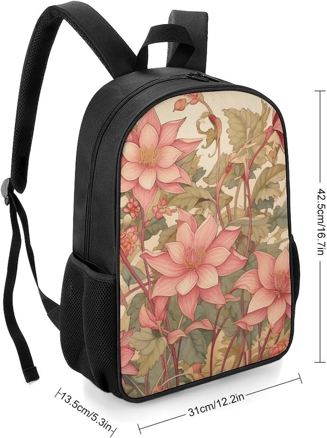 Backpack for Women Men Travel Peach Flowers Image Daypack Lightweight Laptop Bag Carry On Backpacks for Work