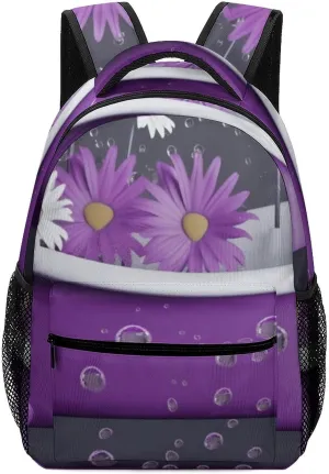 Backpack for Women Men Travel Purple Bathtub And Daisy Daypack Lightweight Laptop Bag Carry On Backpacks for Work