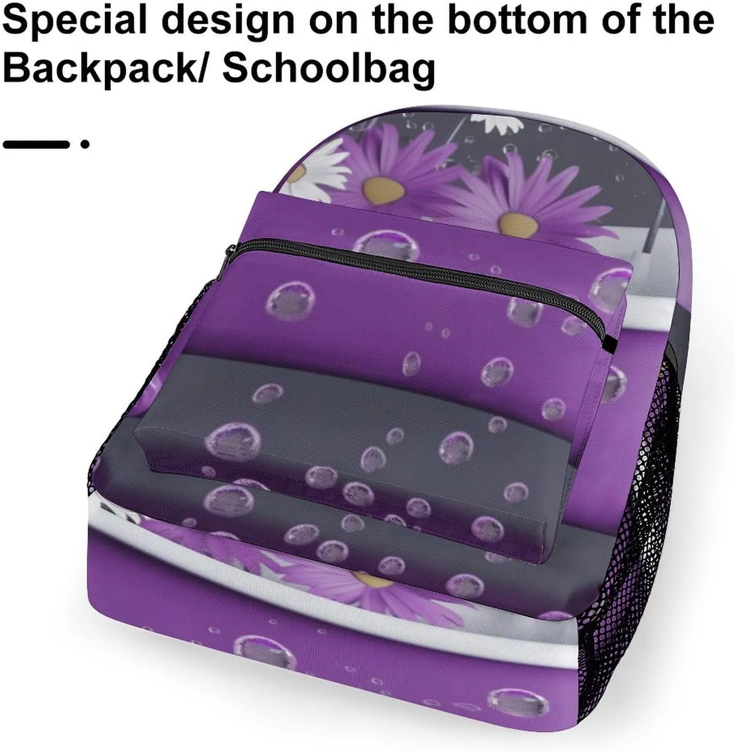 Backpack for Women Men Travel Purple Bathtub And Daisy Daypack Lightweight Laptop Bag Carry On Backpacks for Work